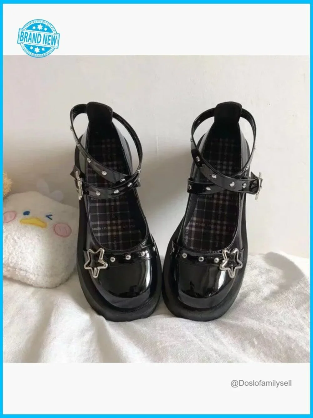Chunky Heel Platform Mary Jane Pumps - Round Toe Ankle Oxfords Goth Shoes